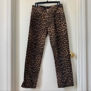 Zara TRF leopard print jeans